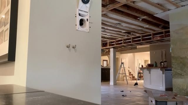 Central vacuum inlet roughed in during a home renovation
